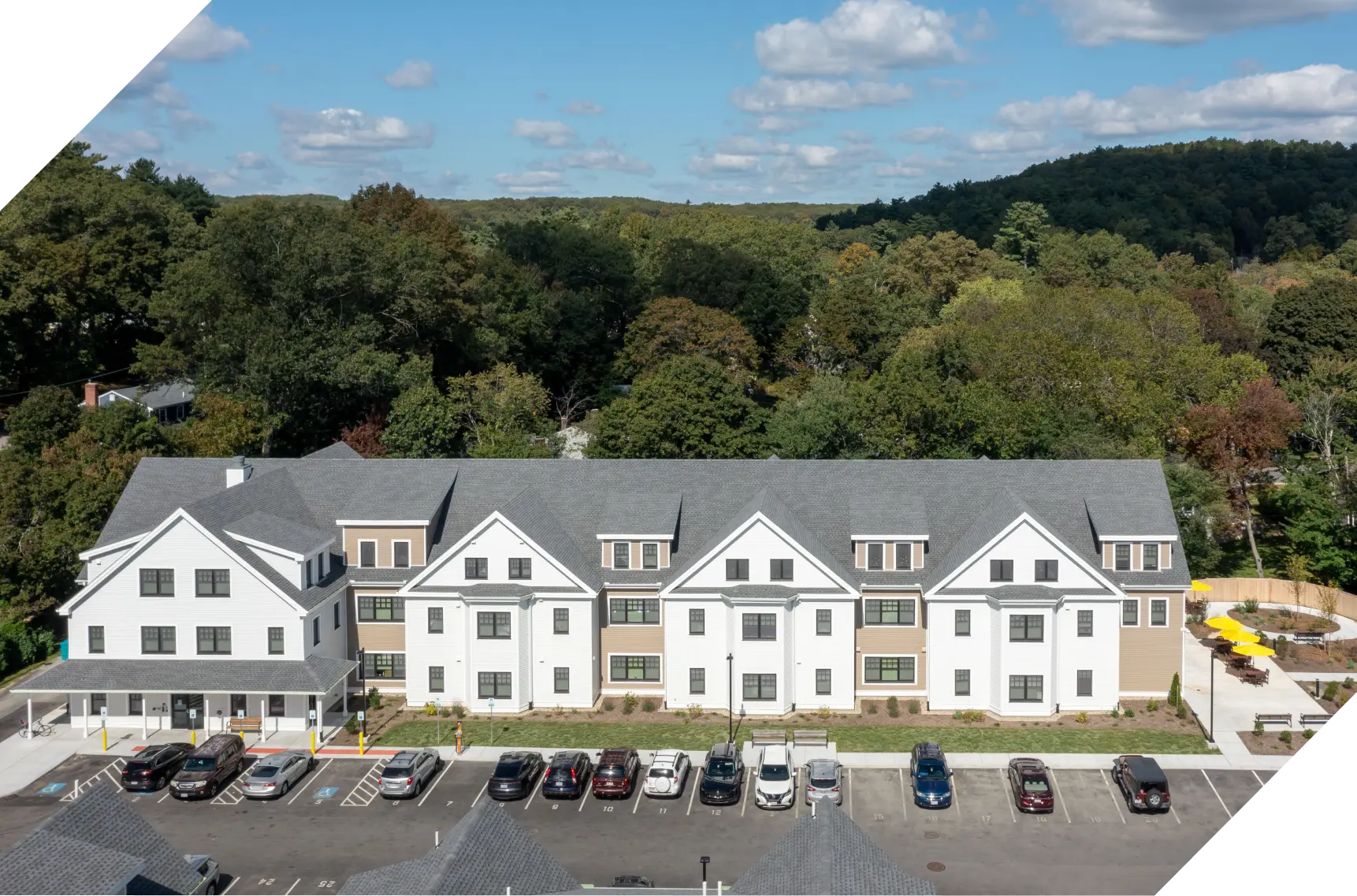 Multi-unit home with parking lot